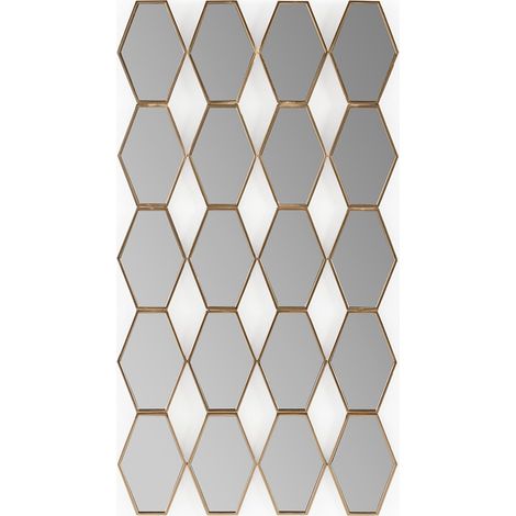 Miroir mural moderne métal doré ZIMMO - L 72 x H 133cm (1/3)