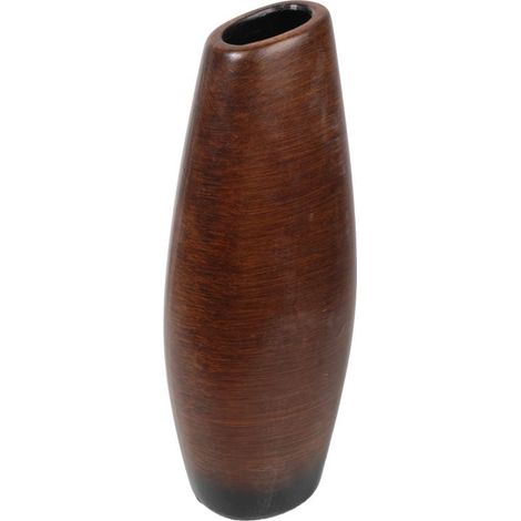 Vaso alto in ceramica marrone, 10x7x26 cm (1/2)