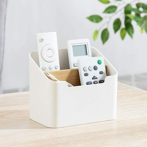 Conteneur bureau avec support télécommande, fournitures (1/3)