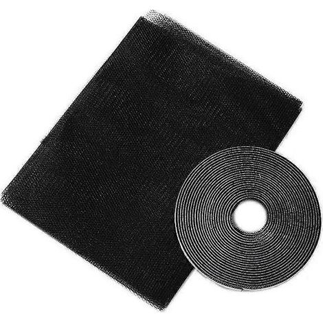 Moustiquaires de fenêtre, écrans anti-moustiques, filet anti-insectes invisible en fibre de verre noire 1,5 x 2 m (1/5)
