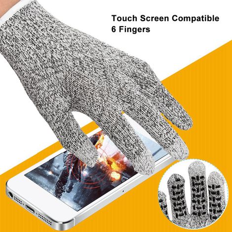 Gants de protection anti-coupures Niveau 5 en nylon antidérapants tactiles taille XL (1/5)
