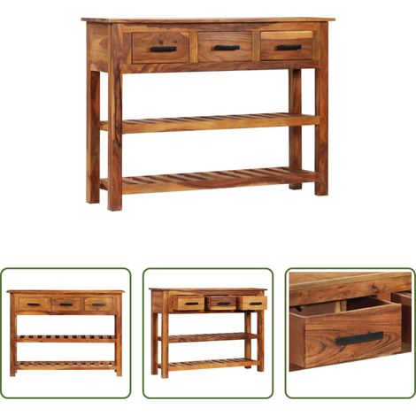 vidaXL Meuble vintage - Buffet avec 3 tiroirs 110x30x80 cm Bois d'acacia massif (1/5)