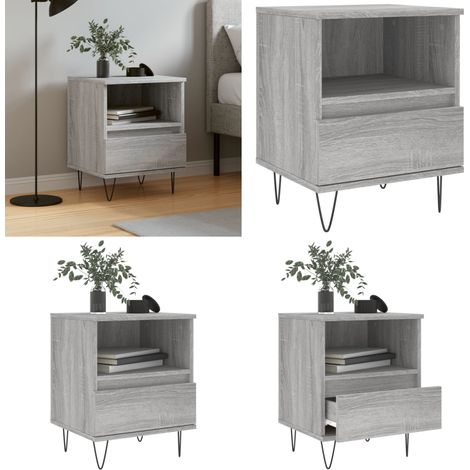 vidaXL Nachttisch Grau Sonoma 40x35x50 cm Holzwerkstoff (1/5)