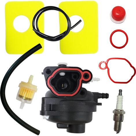 Carburateur Filtre à air pour Briggs & Stratton 799583 590556 591160 595656 591979 593261 08P502 8P502 09P602 9P602 300E 450E 500E 550E 575E 600E 125CC 140CC Series OVH Moteurs de Tondeuse à Gazon (1/5)