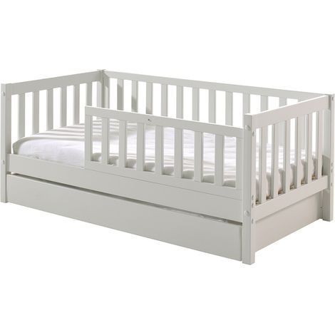 Cama 70x140 con somier y cajón Vipack Tod - Blanco