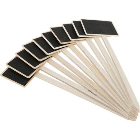 10 Étiquettes Ardoises Miniatures en Bois pour Plantes et Fleurs de Jardin (1/5)