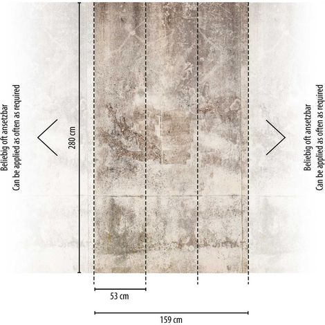 A.S. Creation Fototapete Livingwalls The Wall 383391 Ein Motiv pro Rolle 1.59 x 2.80 m Betonoptik Grau (1/3)