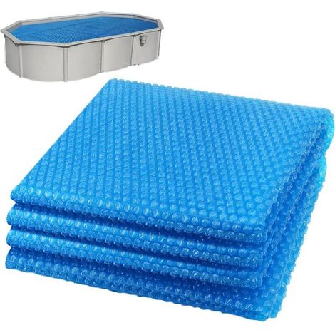 Bâche solaire isolante pour piscine rectangulaire – Couverture bulle bleue 300 x 200 cm, épaisseur 120 µm, découpable, chauffage passif, économie d’eau et d’énergie (1/5)