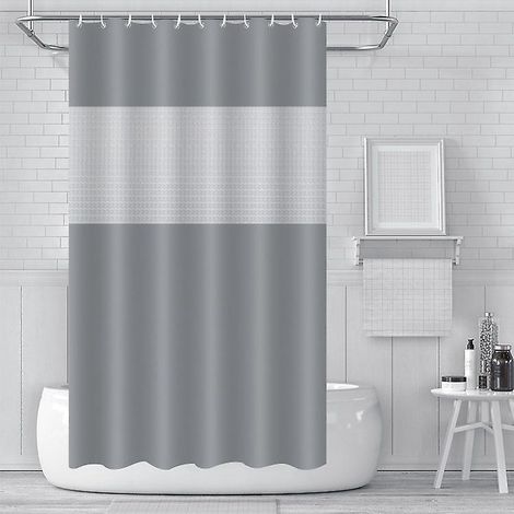 gris Rideau De Douche 180x180cm Rideau De Bain Eva Semi-transparent Impermable Pour Salle De Bains (1/5)