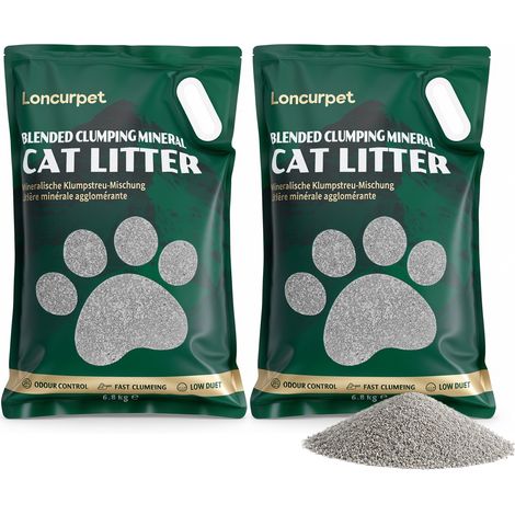 CECIPA MAX Arena de gato aglomerante natural de roca y mandioca, sin polvo, súper absorbente, elimina olores, sin perfume – 13,6 kg (2 sacos de 6,8 kg) (1/5)