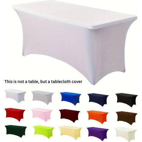 Confezione da 2 tovaglie elasticizzate, adatte a tavoli rettangolari, tovaglie elasticizzate da 180 cm, copritavolo rettangolari universali per feste all'aperto, matrimoni, bar, compleanni, banchetti  (1/5)