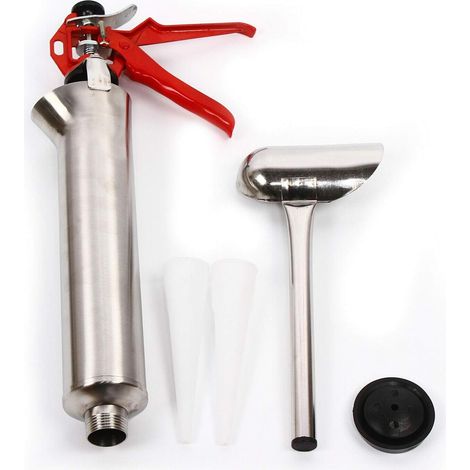 Gojoy – Pistolet extrudeur à mortier pour terrasses et pavés – Acier inoxydable – Buse 8mm – Piston en caoutchouc pour application précise