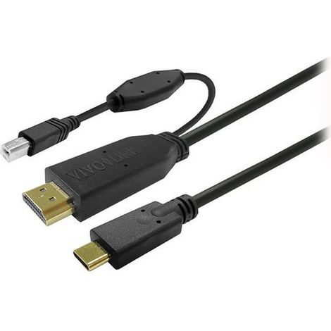 5715063066102 Vivolink Touch Screen Cable 7.5m - Câble USB-C vers HDMI + USB-B - 7.5 mètres
