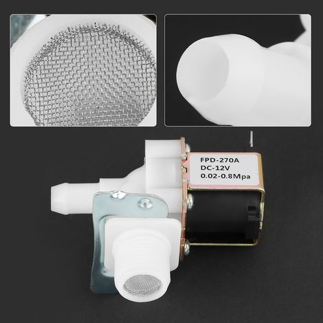 Électrovanne en plastique DN15 G1/2 CC 12 V, normalement fermée, avec interrupteur d'entrée d'eau (1/5)