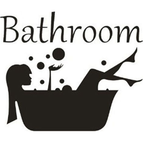 Adhesivo para puerta de baño para mujer - Decoración de pared - Adhesivo para inodoro - Accesorios divertidos y bonitos - Póster decorativo para habitación de niña (1/4)