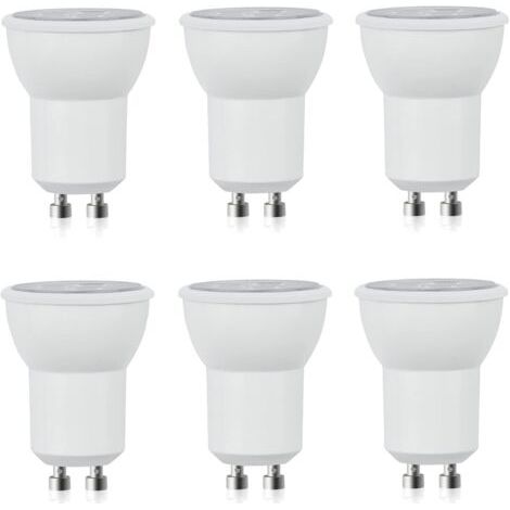 Lot de 6 ampoules LED MR11 GU10 - 3 W - 300 lm - Blanc chaud - 3000 K - D35 mm - CA 85-265 V - Équivalent à une ampoule halogène de 30 W - 30 ° - Pour l'intérieur et l'extérieur - Salon -