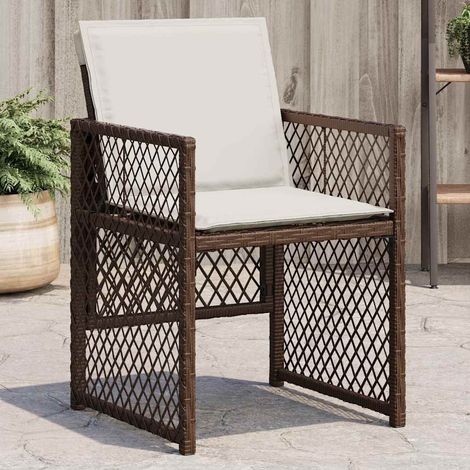 Teenpull – Gartenstühle mit Kissen 4 Stk. Braun Poly Rattan (1/5)