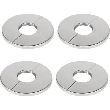 – Set mit 4 verchromten Edelstahl-Rosetten – 24-mm-Heizkörperrohrabdeckung – Einfache Montage mit Klebestreifen – Für Wasserhähne und Heizungsrohre (1/5)