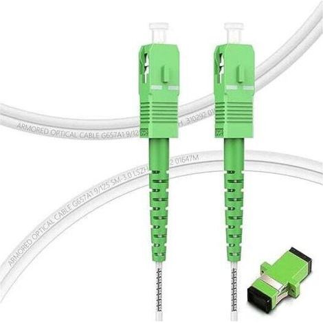 10m Câble Fibre Optique Orange SFR Bouygues , Renforcée Avec Blindage Kevlar, SC APC vers SC APC , Rallonge/Jarretiere Simplex Monomode (1/5)