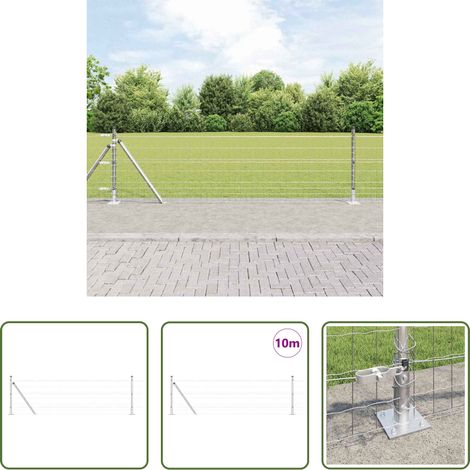 Terrassenzaun - Zaun mit Pfosten Silber 0,4 x 10 m Stahl (1/5)