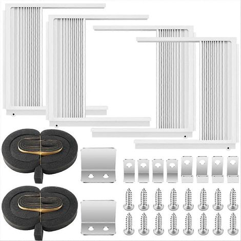 Ensemble de 2 panneaux latéraux pour climatiseur de fenêtre avec cadre et isolation réglable pour la plupart des climatiseurs de fenêtre de 5000 à 20000 BTU (1/5)