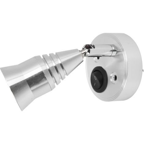 LED-Leselampe für Wohnmobile, 12 V, 3 W, flexible Innenbeleuchtung mit Schalter für LKW, Anhänger, Boot, Yacht, Wohnwagen, silbernes Gehäuse, warmweißes Licht. (1/5)