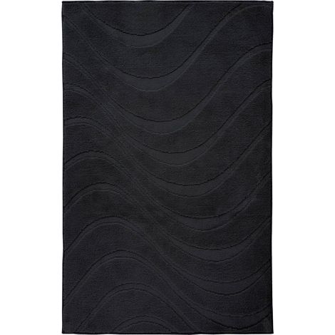 Tapis de bain noir antidérapant doux et absorbant - 60 x 40 cm (1/5)