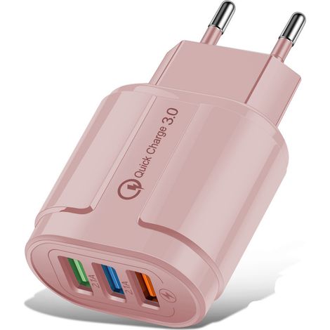 Adaptateur pour téléphone et tablette - Chargeur rapide, prise multiple 3 ports EU, bloc secteur compact (1/2)