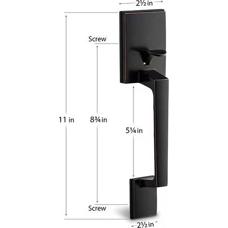 Poignée de porte grande poignée, serrure de porte en alliage de zinc, poignée basculante à clé. (1/3)