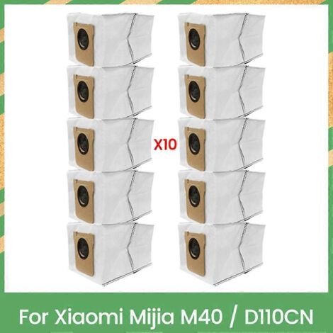 Sacs à poussière pour aspirateur Xiaomi Mijia M40 / D110CN - Pièces détachées - Sacs à poussière efficaces - Accessoires de nettoyage ménager - Lot de 10
