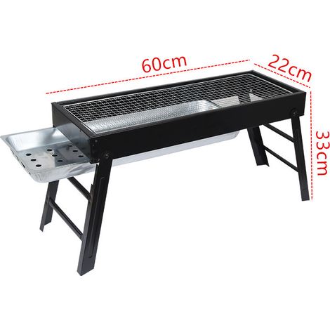 Barbecue pliable avec support pour feu de camp, pour 3 à 7 personnes, léger, facile à monter, accessoire de barbecue, équipement de camping, équipement de plein air (avec tiroir, pour 3 à 7 personnes) (1/5)