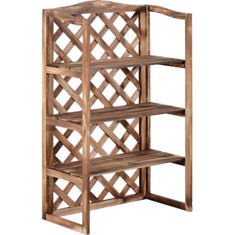 Étagère à fleurs et jardinière 3 niveaux en bois de sapin, robuste et peu encombrante, pour usage intérieur et extérieur – modèle 8 (1/5)