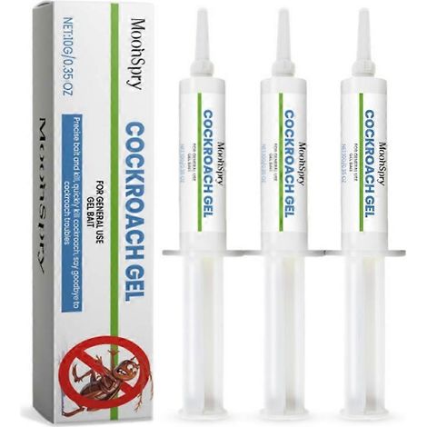 Lot de 3 appâts en gel anti-cafards avec embout ventouse pour sols et cuisines, non toxiques : (1/4)