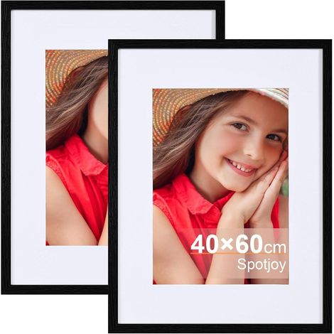 Bilderrahmen Fotorahmen Holzrahmen Passepartout MDF 40x60cm 2x Schwarz (1/5)