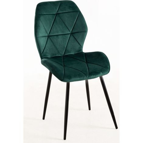 Sillas - Silla Sesel Terciopelo Patas Negras - Verde