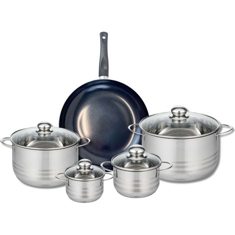 Ensemble de 1 Poêle de cuisson 28 cm et 4 faitouts 12, 14, 20 et 24 cm Elo Prima Brillant (1/5)