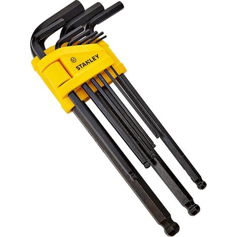 Llaves macho Stanley juego 9 tamaños negro acero silicio