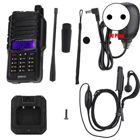 Talkie-Walkie Dual Bande 15W UV-9R Plus pour Baofeng, Radio Bidirectionnelle Portable (Adaptateur UE 110-240V) (1/5)