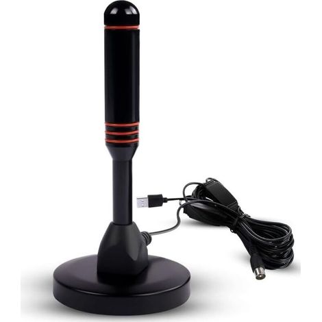 Antenne Tv - Amplificateur Signal Tnt Hd - Base Magnétique - Câble Coaxial 5 M - 240 Mhz - Intérieure Extérieure - 1 Pièce (1/5)