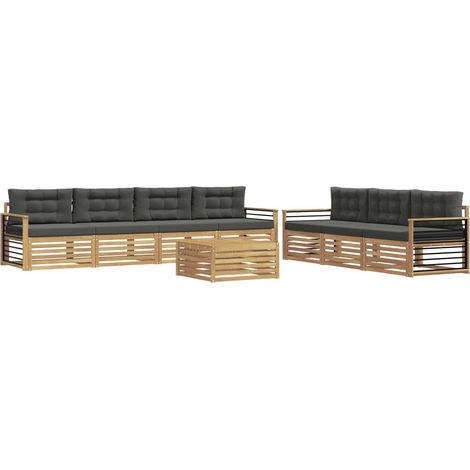 Conjunto de sofás de exterior 8 uds. Blanco y Antracita vidaXL (1/5)