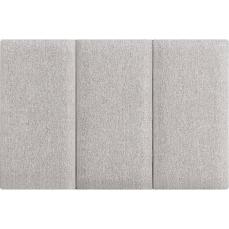 Set de 3 coussins muraux en tissu 60 x 30 cm gris (1/5)