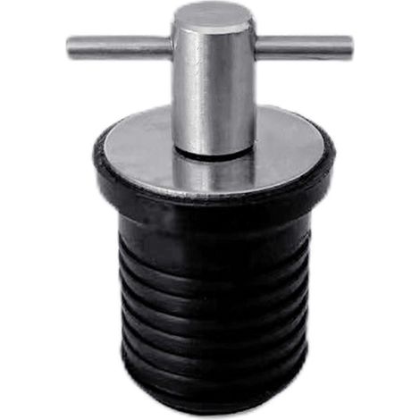 Bouchon de vidange pour bateau, 1 pouce ou 1-1/4 pouce, poignée en caoutchouc en forme de T, vis de vidange, compatible avec les trous de 23 mm et 30 mm. (1/5)