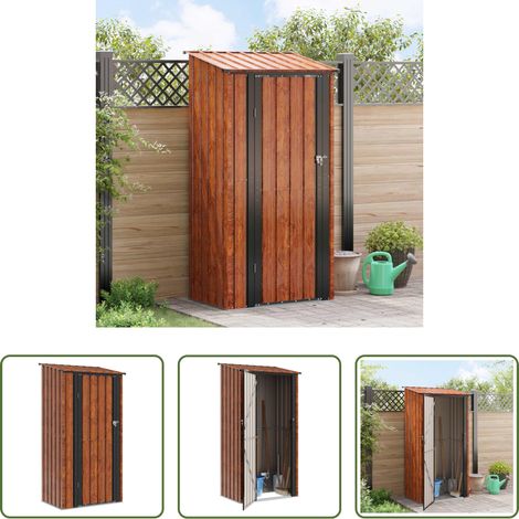 vidaXL Gartenablage - Gartenhütten Braun 103 x 74 x 200 cm Metall (1/5)