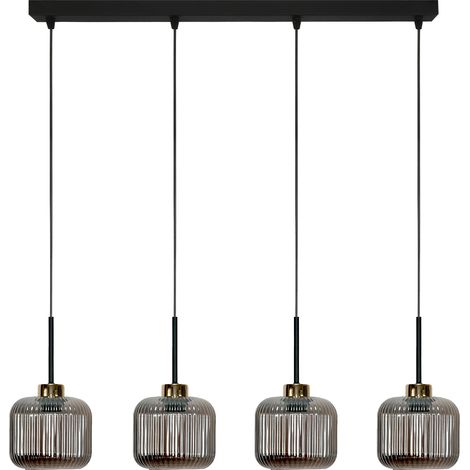 Lámpara de techo colgante, tira, pantalla, grafito, estilo industrial, loft, LED, 4xE27, Korn 14-971 (1/5)