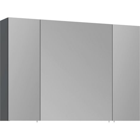 Mobile da bagno con specchio "Side 100" - 100 x 16 x 66 cm - Antracite opaco (1/4)