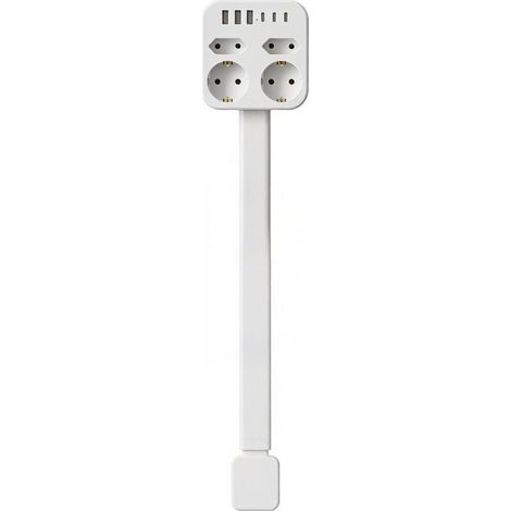 Rallonge multiprise extensible 47,5-67,5 cm – 3 USB-A, 3 USB-C, 2 prises secteur + 2 murales – Rotation 360° (1/5)