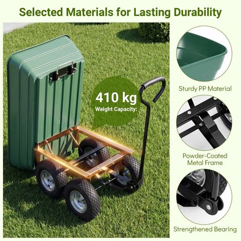 Garden Trolley with Tipping Function, 410 kg Capacity, Green (1/5)