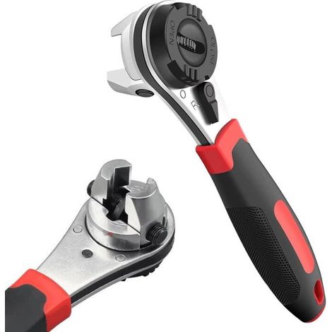 Chiave a cricchetto universale, chiave a bussola, viti, acciaio inossidabile 6 22 mm, nero cromato (1/5)