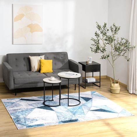 Alfombra de Salón Terciopelo Geométrica Multicolore Antideslizante 230x160 cm (1/5)