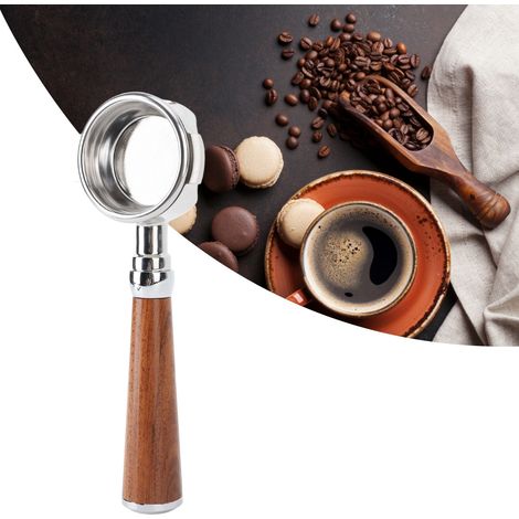 Passend für die Expobar E61 Kaffeemaschine, hohler Edelstahlgriff ohne Sockel, Massivholzgriff, Kaffeemaschinenzubehör, 58 mm Sockel aus Stahl und rotem Sandelholz (1/5)